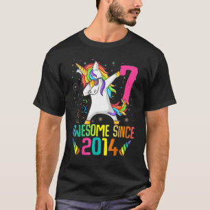 7 Jahre alt 7. Geburtstag Einhorn Dabbing Mädchen T-Shirt