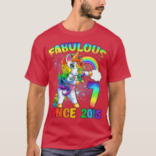 7 Jahre alt 7. Geburtstag Einhorn Girl Fabulous Si T-Shirt