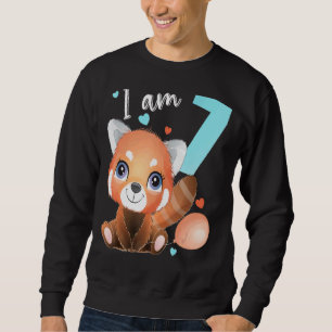7 Jahre alt 7 Geburtstag Outfit Boy Girl Panda Sweatshirt
