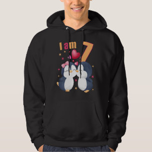 7 Jahre alt 7 Geburtstag Outfit Boy Girl Penguin Hoodie