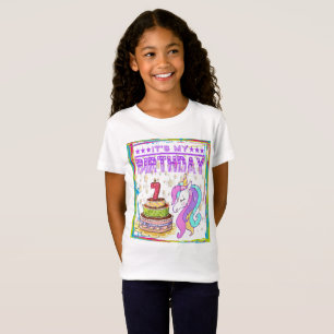 7 Jahre alt 7. Geburtstag Unicorn Entdeckerin T-Shirt
