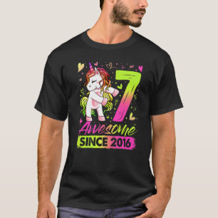 7 Jahre alt Blütenunicorn 7. Geburtstagsmädchen Pa T-Shirt