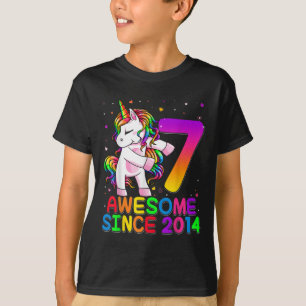 7 Jahre alt Einhorn Blüte 7. Geburtstag Einhorn T-Shirt