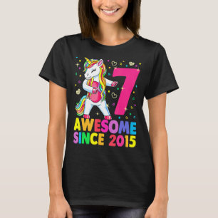 7 Jahre alt Einhorn Blüte 7. Geburtstag Mädchen Un T-Shirt