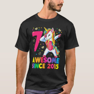 7 Jahre alt Einhorn Dabbing 7. Geburtstag Girl Uni T-Shirt