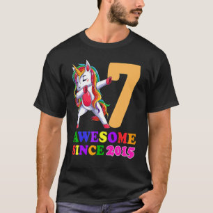 7 Jahre alt Einhorn Dabbing 7. Geburtstag Girl Uni T-Shirt