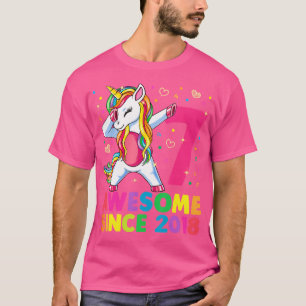 7 Jahre alt Einhorn Dabbing 7th Birthday Girl Unic T-Shirt