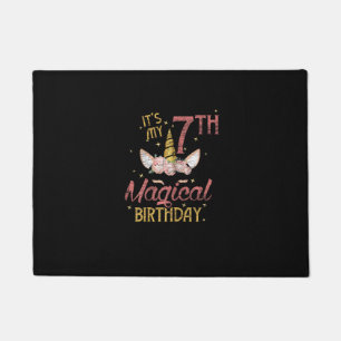7 Jahre alt Geburtstag Girl Geschenk Unicorn 7. Ge Fußmatte