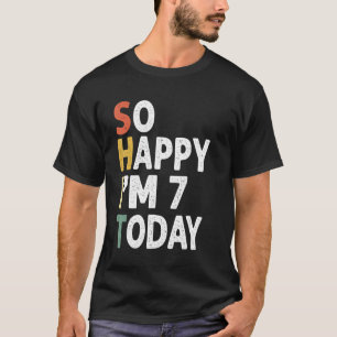 7 Jahre alt Geburtstag Vintag so glücklich Im 7 he T-Shirt