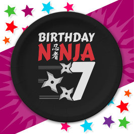7 Jahre alt Ninja Party Stars Kinder 7. Geburtstag Pappteller