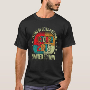7 Jahre alt Oktober 2015 7. Geburtstag T-Shirt