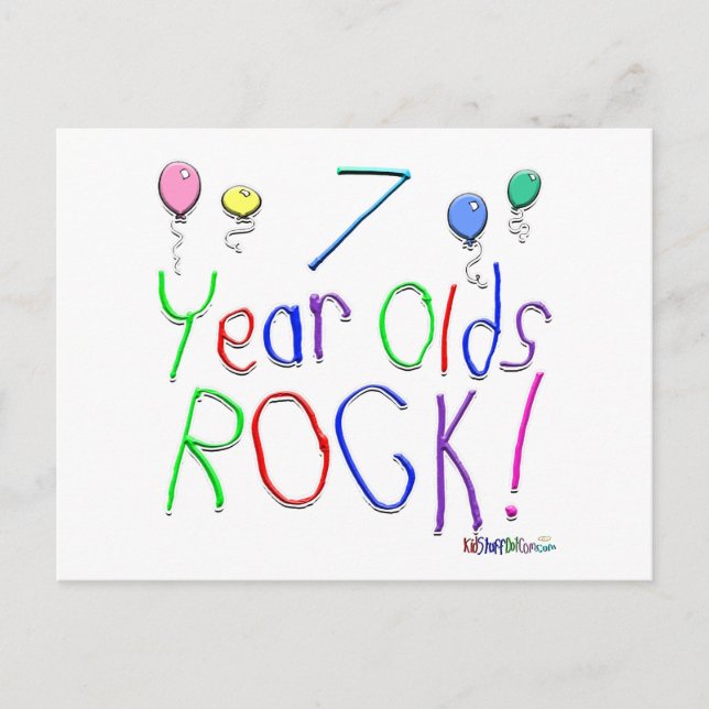 7 Jahre alt Rock ! Postkarte (Vorderseite)