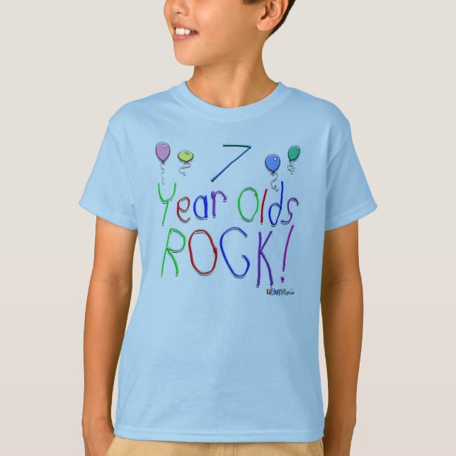 7 Jahre alt Rock ! T-Shirt (Vorderseite)