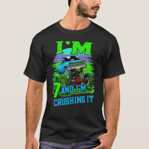 7 Jahre alt zerkleinern es Monster Truck 7. Geburt T-Shirt