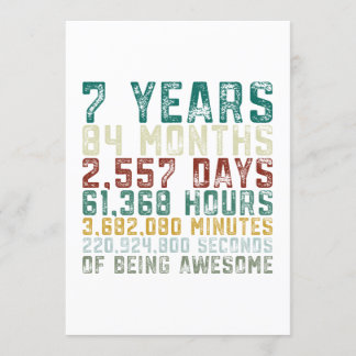 7 Jahre alte 7. Einladung