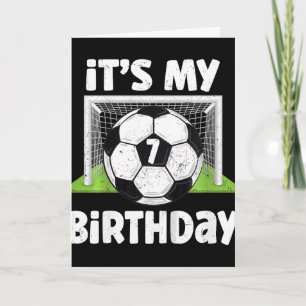 7 Jahre alte Fußball-7. Geburtstag-Spieler-Kinder- Karte