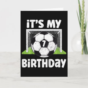 7 Jahre alte Fußball-7. Geburtstag Spieler Kinder Karte
