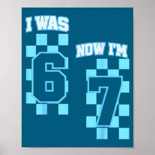 7 Jahre alte Geburtstags-Karo 6 Poster