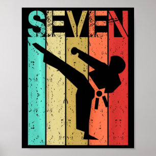 7 Jahre Alte Karate Geburtstagsjunge Mädchen 7. Ge Poster