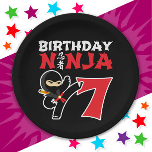 7 Jahre Alte Karate Ninja Party Kinder 7. Geburtst Pappteller