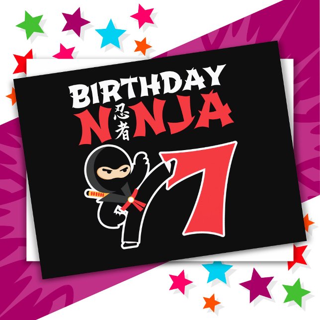 7 Jahre Alte Karate Ninja Party Kinder 7. Geburtst Postkarte (Von Creator hochgeladen)