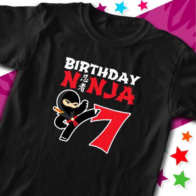 7 Jahre Alte Karate Ninja Party Kinder 7. Geburtst T-Shirt (Von Creator hochgeladen)