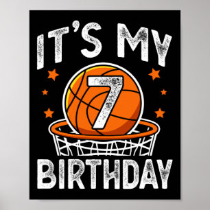 7 Jahre Alte Kinder Bysketbyll Sport 7. Geburtstag Poster