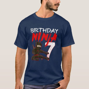 7 Jahre alte Kinder Ninja Geburtstagsparty Thema T-Shirt