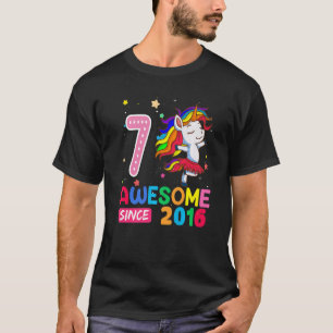 7 Jahre Alte Mädchen Teens Unicorn 7. Geburtstag 1 T-Shirt