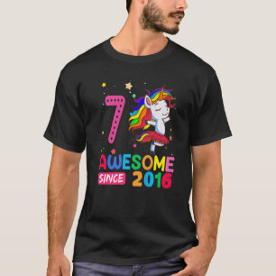 7 Jahre Alte Mädchen Teens Unicorn 7. Geburtstag T-Shirt