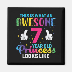 7 Jahre alte Prinzessin Geburtstagskorrektur 7. Ge Magnet