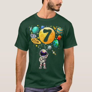 7 Jahre alter Astronaut Spaceman Galay Funny Birth T-Shirt