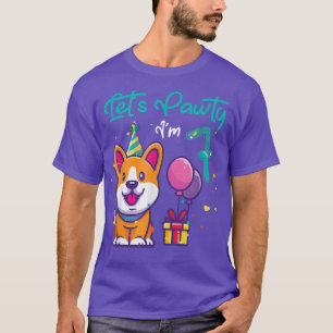 7 Jahre alter Corgi Hund Lover 7. Geburtstag Let's T-Shirt