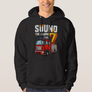 7 Jahre alter Feuerwagen Geburtstag Junge Feuerweh Hoodie