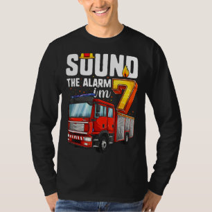 7 Jahre alter Feuerwagen Geburtstag Junge Feuerweh T-Shirt