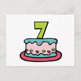 7 Jahre alter Geburtstagskuchen Postkarte