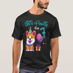 7 Jahre alter Korgi Hund 7. Geburtstag Lass uns Pa T-Shirt