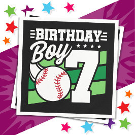 7 Jahre altes Baseball Party Thema 7. Geburtstag J Serviette
