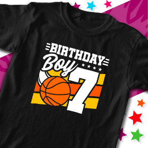 7 Jahre altes Basketball Party Thema 7. Geburtstag T-Shirt