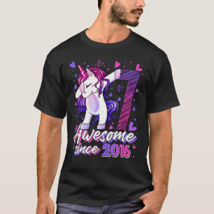 7 Jahre Altes Dabbing Einhorn Geschenke 7. Geburts T-Shirt
