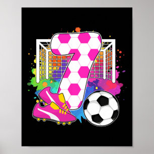 7 Jahre altes Geburtstag Mädchen 7. Geburtstag Fuß Poster