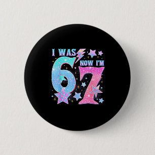 7 Jahre altes Geburtstags-Shirt War 6 jetzt bin ic Button