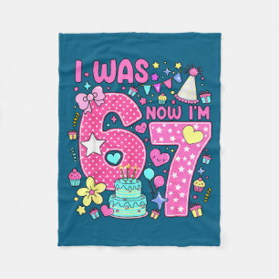 7 Jahre altes Geburtstags-T-Shirt Rosa 6 Fleecedecke