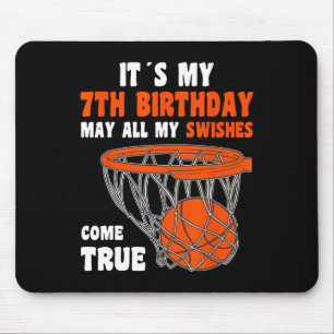 7 Jahre Altes Glück 7. Geburtstag Basketball 7. Ge Mousepad