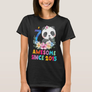 7 Jahre Altes Mädchen Geburtstag Einhorn Panda B T T-Shirt