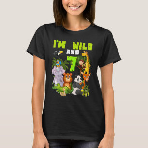 7 Jahre altes Tierheim Thema Geburtstag Safari Jun T-Shirt