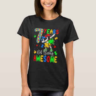 7 Jahre Au-some 7 Jahre alt Autismus-Bewusstsein T-Shirt