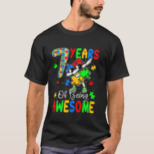 7 Jahre Au-some 7 Jahre alt Autismus-Bewusstsein T-Shirt