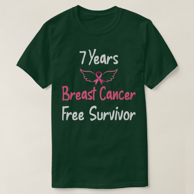 7 Jahre Brustkrebs frei rosa Brustkrebs T-Shirt (Design vorne)