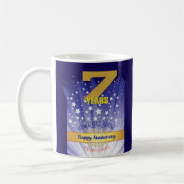 7 Jahre CUSTOM Erholung Jahrestag kühne Zahl Kaffeetasse